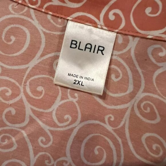 Blair Woman's Sz 2XL. Coral 3/4 Sleeve. Button Up Shirt. Poly/Rayon Blend. B31 - Picture 5 of 5